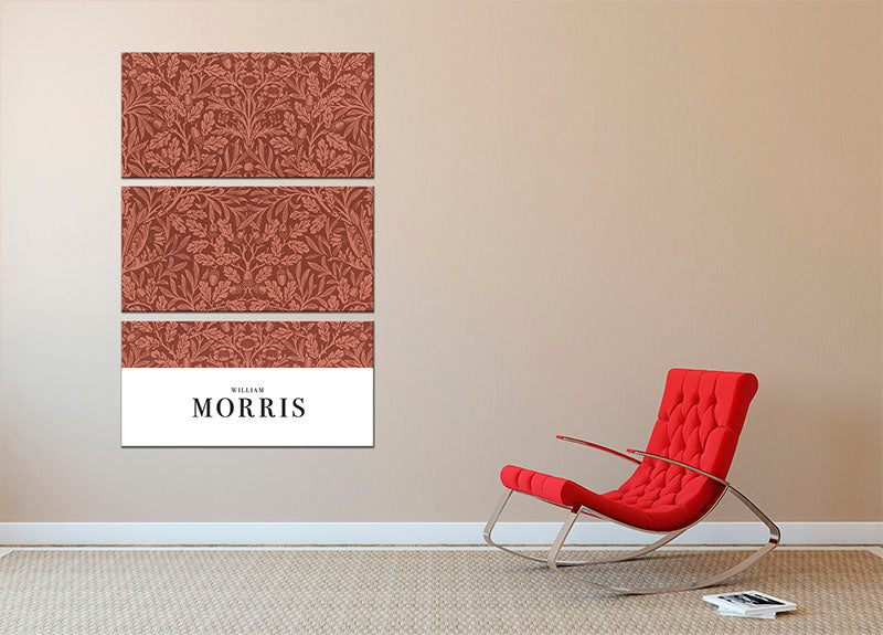 William Morris Acorns and oak leaves 3 Split Panel Canvas Print - Canvas Art Rocks - 2