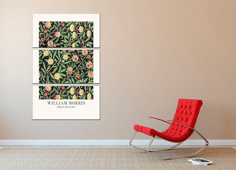 William Morris Fruit Pattern 3 Split Panel Canvas Print - Canvas Art Rocks - 2
