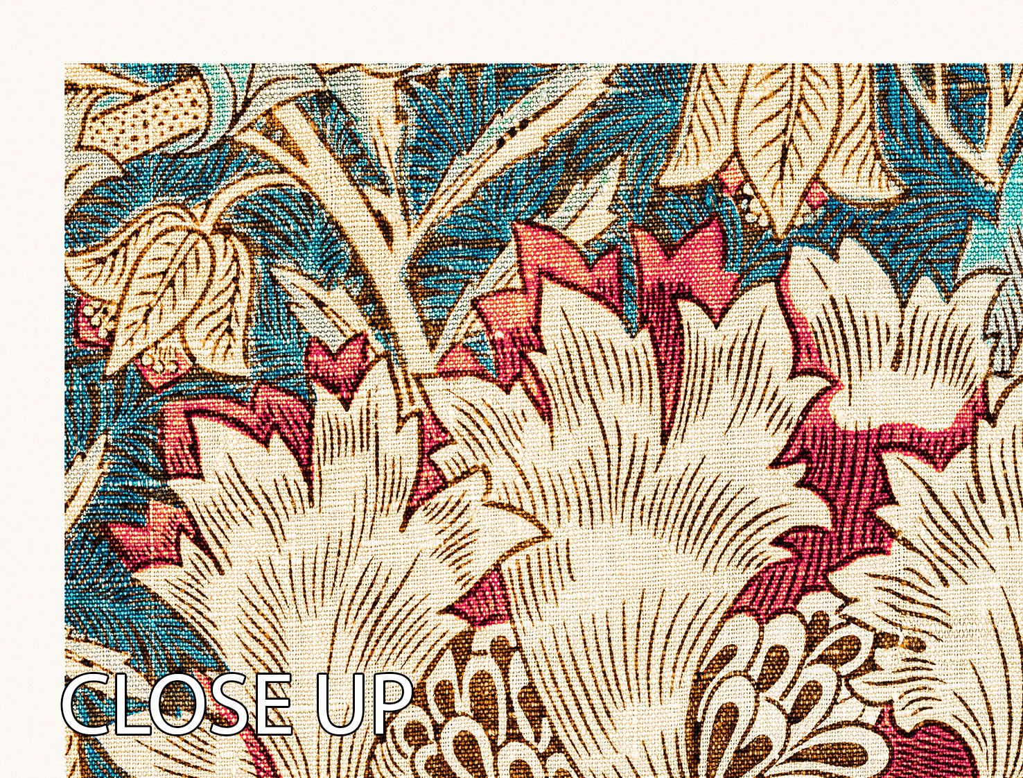 William Morris Honeysuckle 3 Split Panel Canvas Print - Canvas Art Rocks - 3