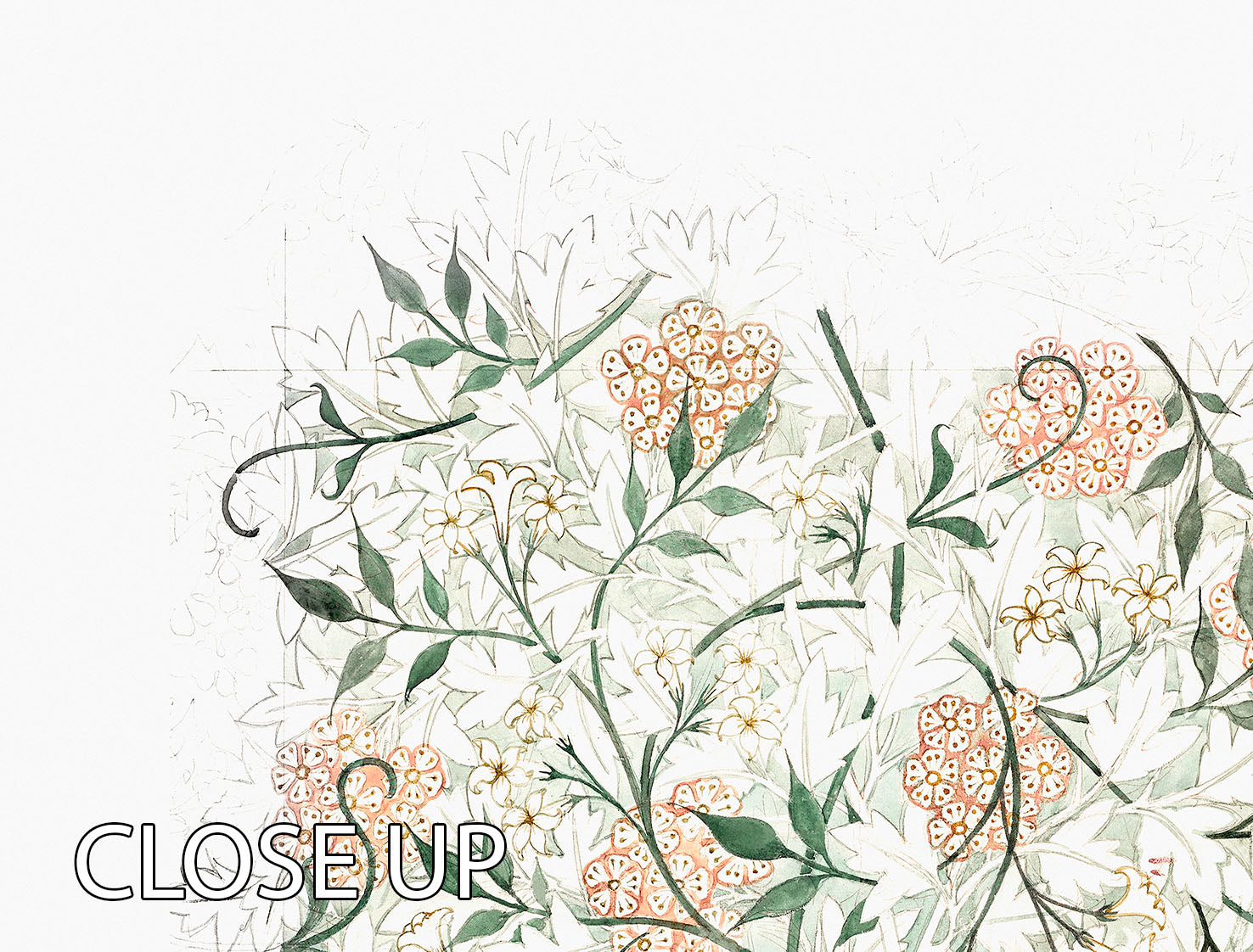 William Morris Jasmine 3 Split Panel Canvas Print - Canvas Art Rocks - 3