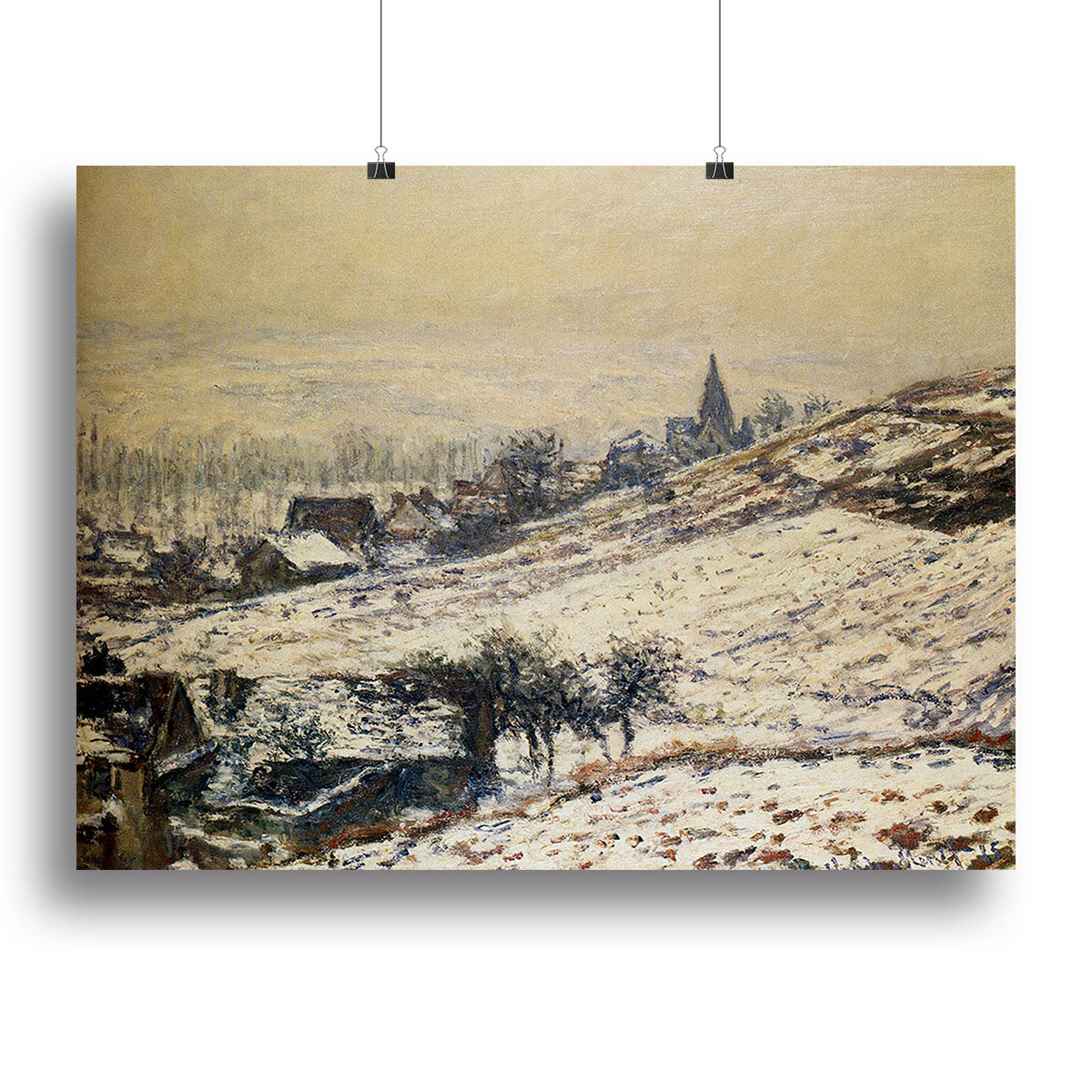 Winter At Giverny 1885 by Monet Poster - Unframed