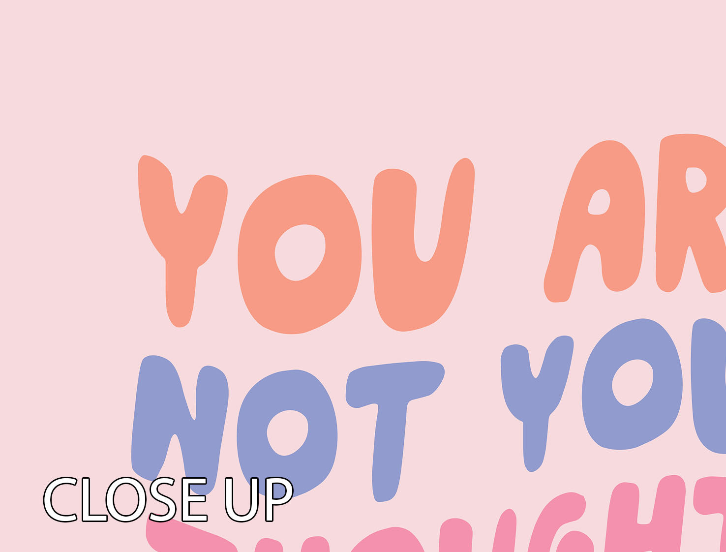 You Are Not Your Thoughts Brain 3 Split Panel Canvas Print - Canvas Art Rocks - 3