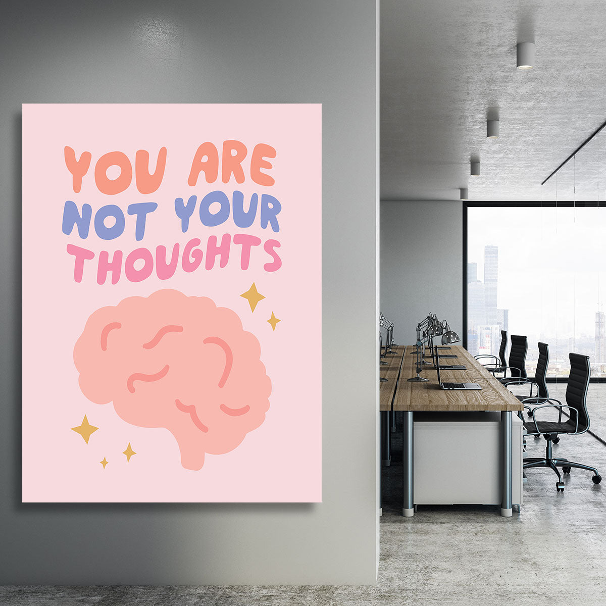 You Are Not Your Thoughts Brain Canvas Print or Poster - Canvas Art Rocks - 3