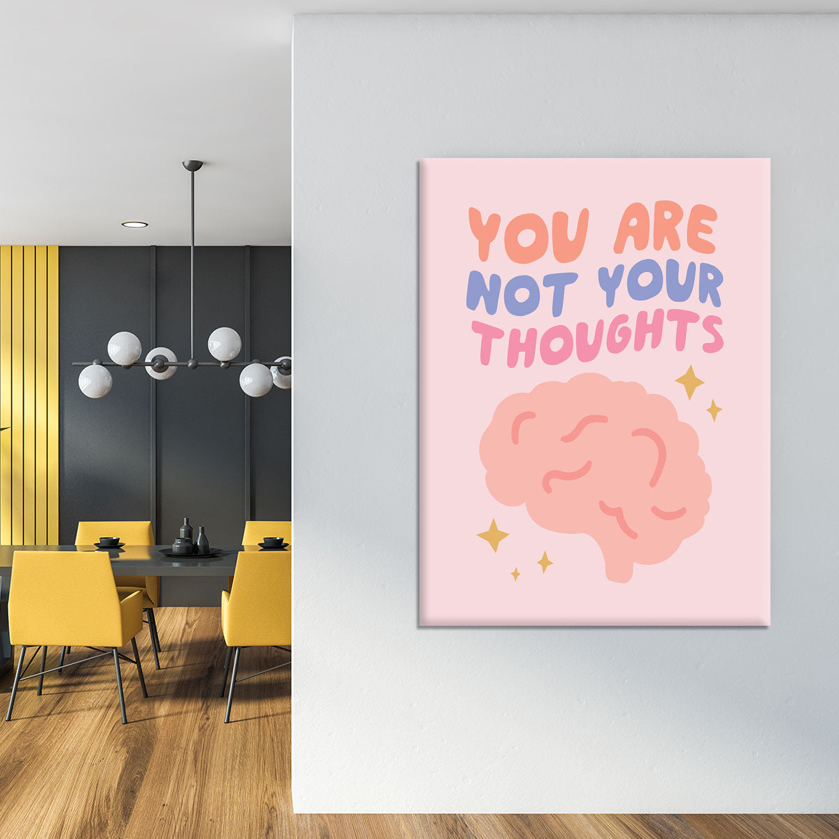 You Are Not Your Thoughts Brain Canvas Print or Poster - Canvas Art Rocks - 4