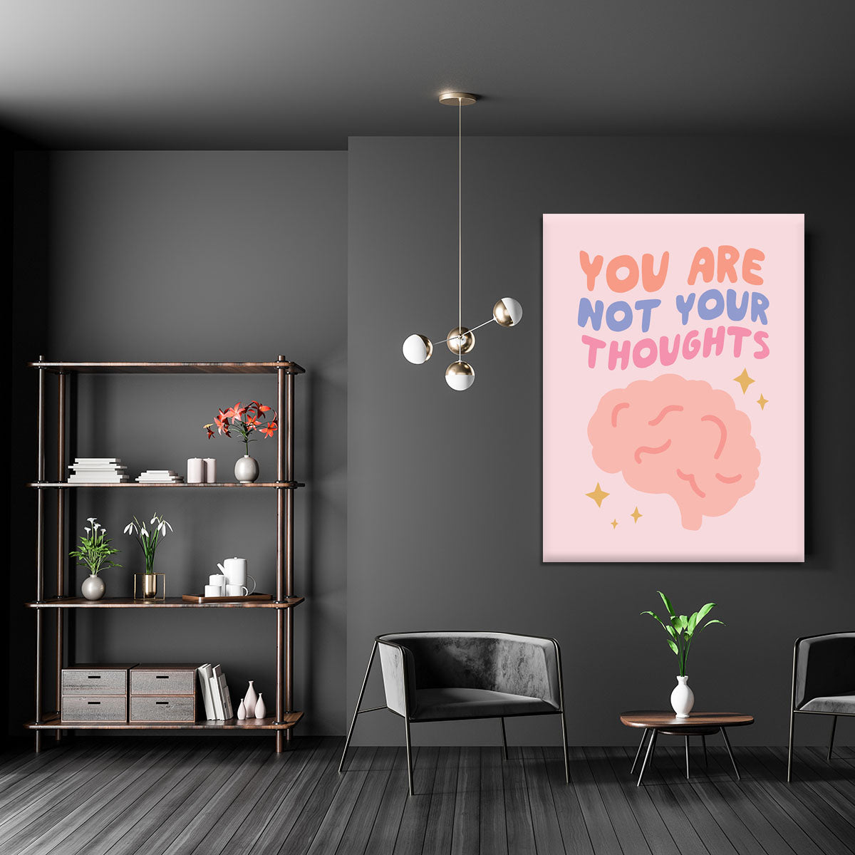 You Are Not Your Thoughts Brain Canvas Print or Poster - Canvas Art Rocks - 5