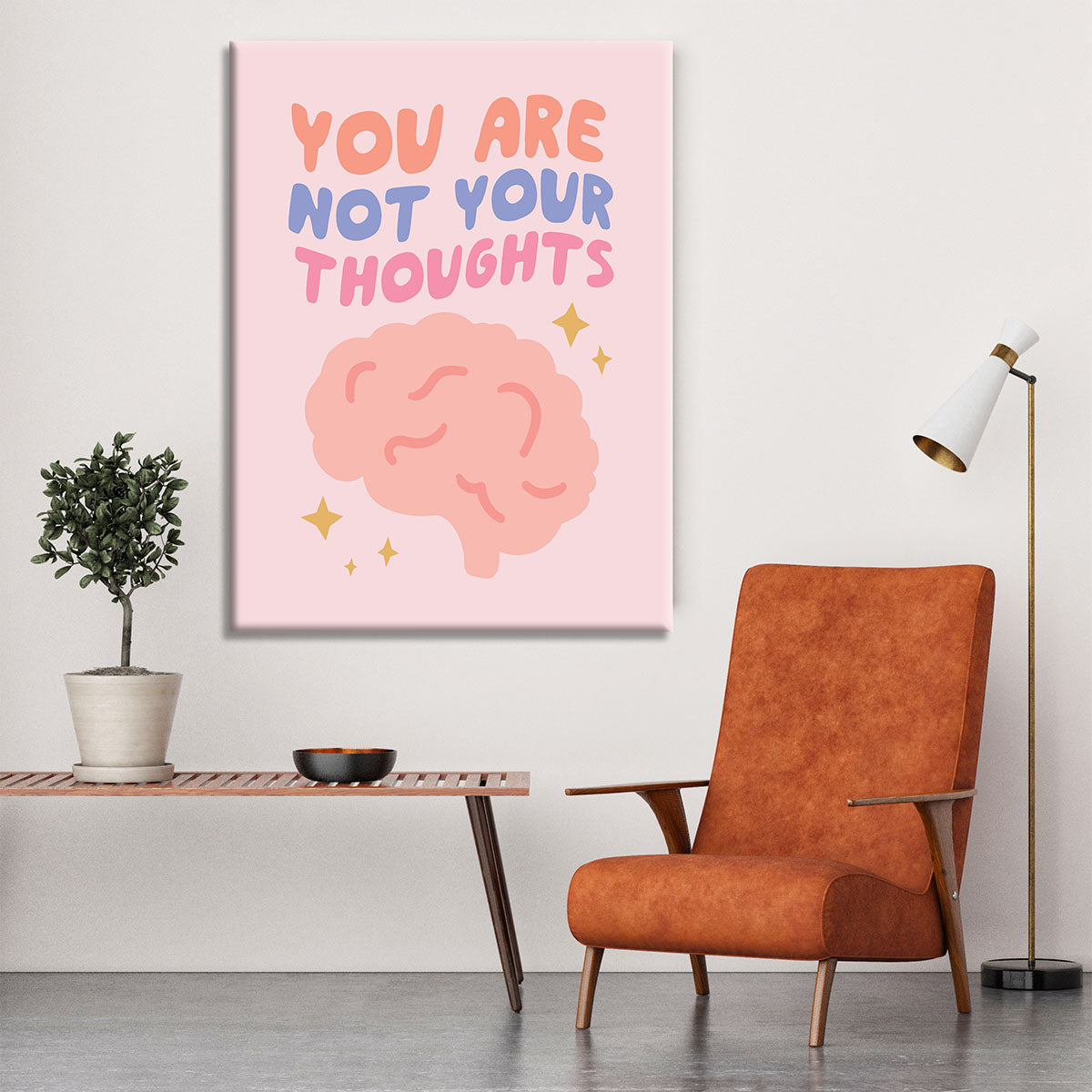 You Are Not Your Thoughts Brain Canvas Print or Poster - Canvas Art Rocks - 6