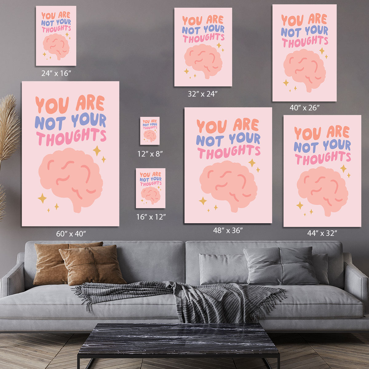 You Are Not Your Thoughts Brain Canvas Print or Poster - Canvas Art Rocks - 7