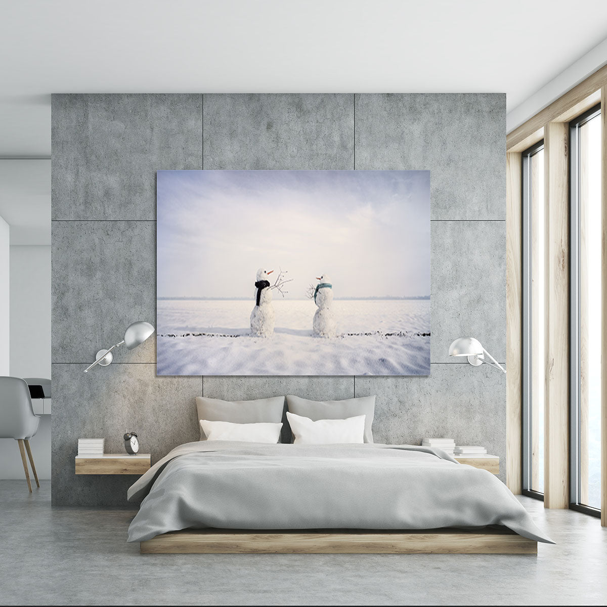 You and I Snowmen Canvas Print or Poster - 1x - 5