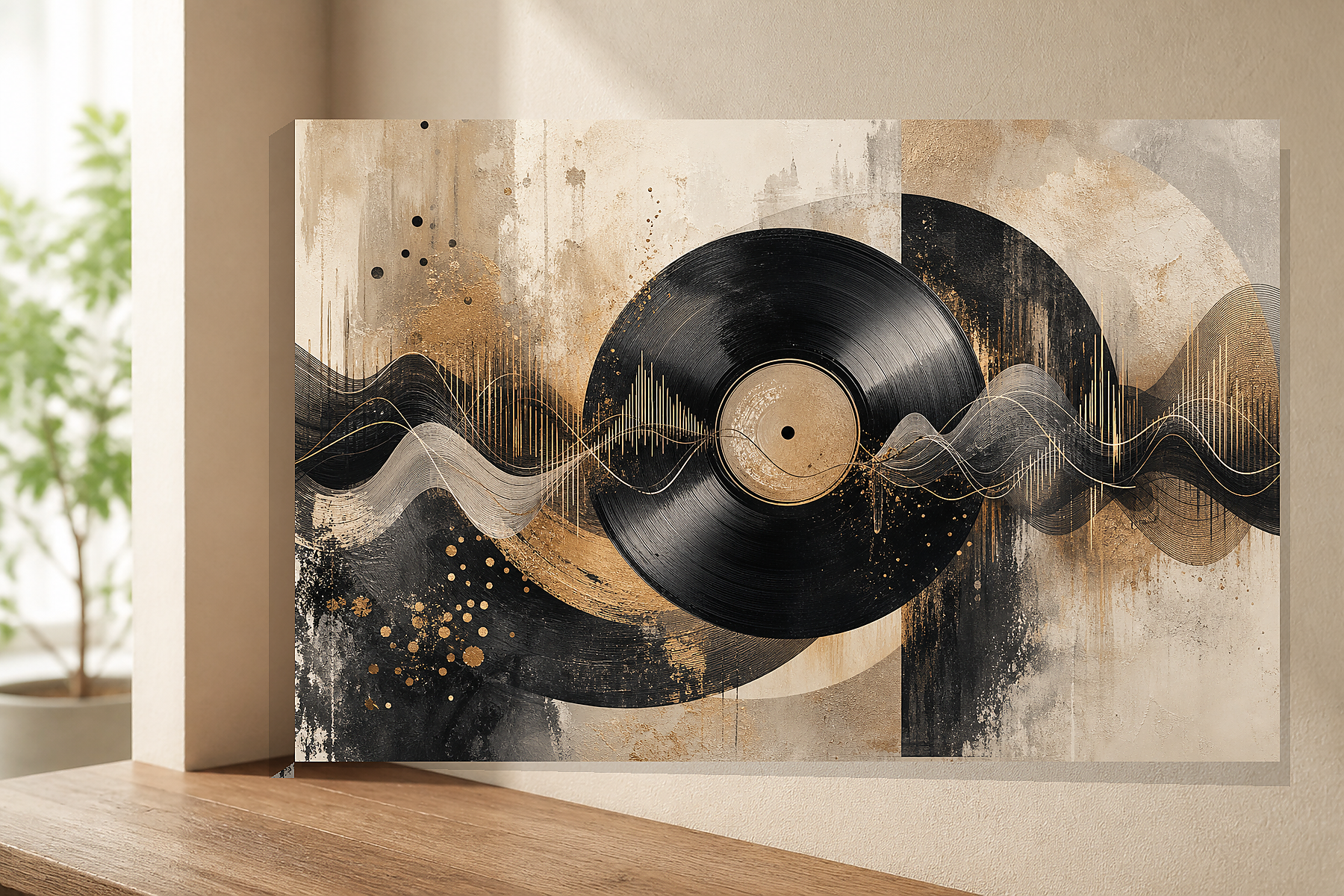 Abstract Vinyl Soundwave Canvas Print