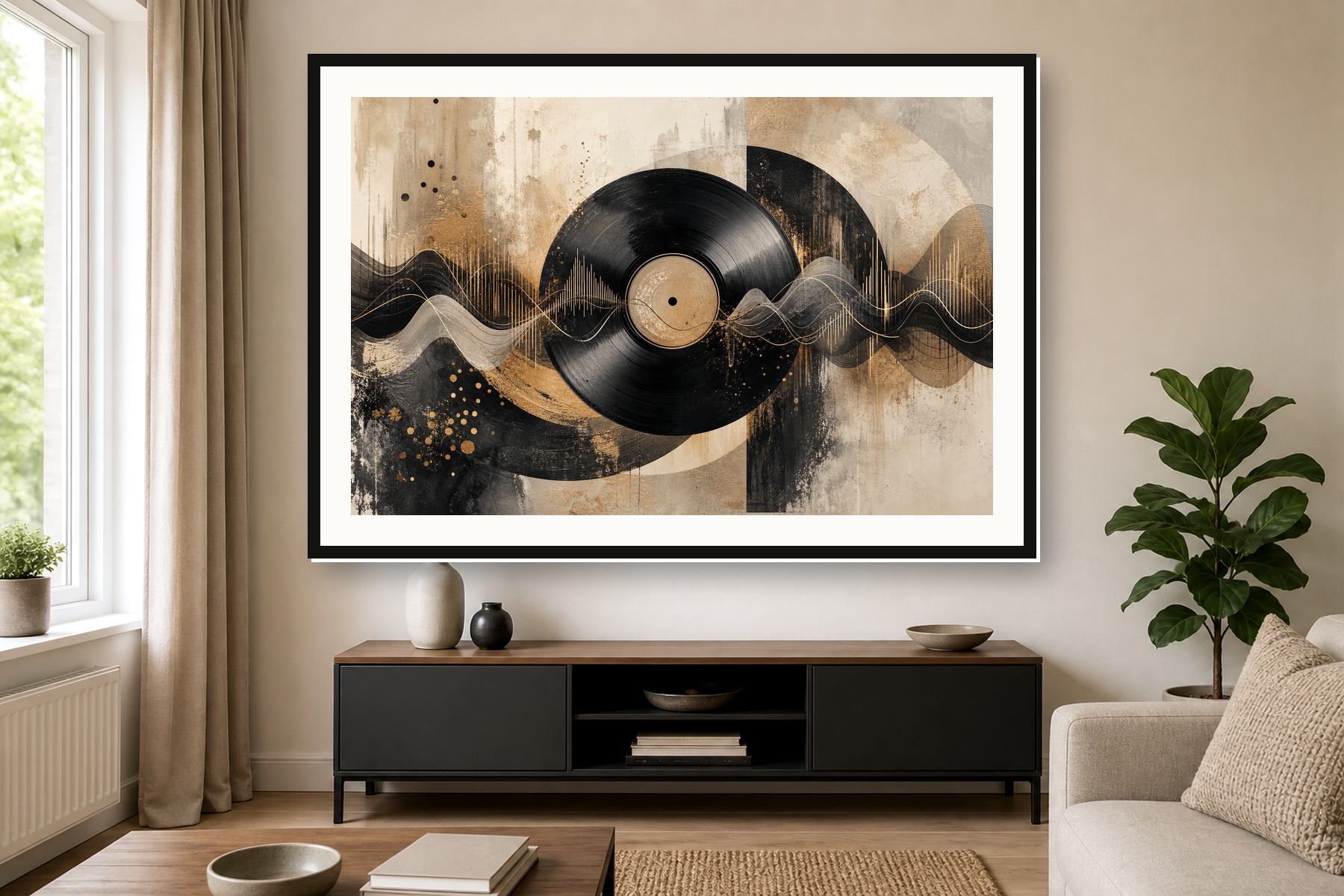 Abstract Vinyl Soundwave Framed Print or Poster