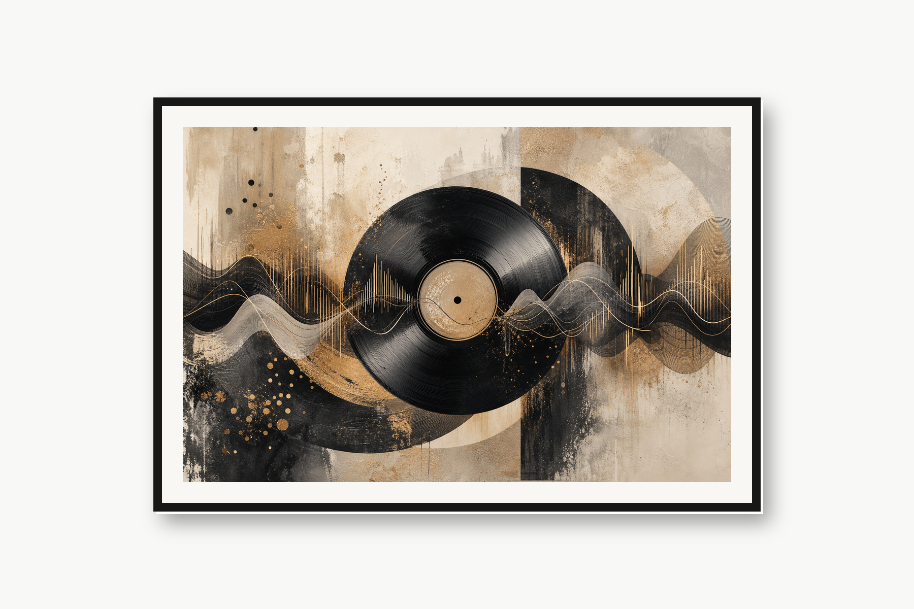 Abstract Vinyl Soundwave Framed Print or Poster