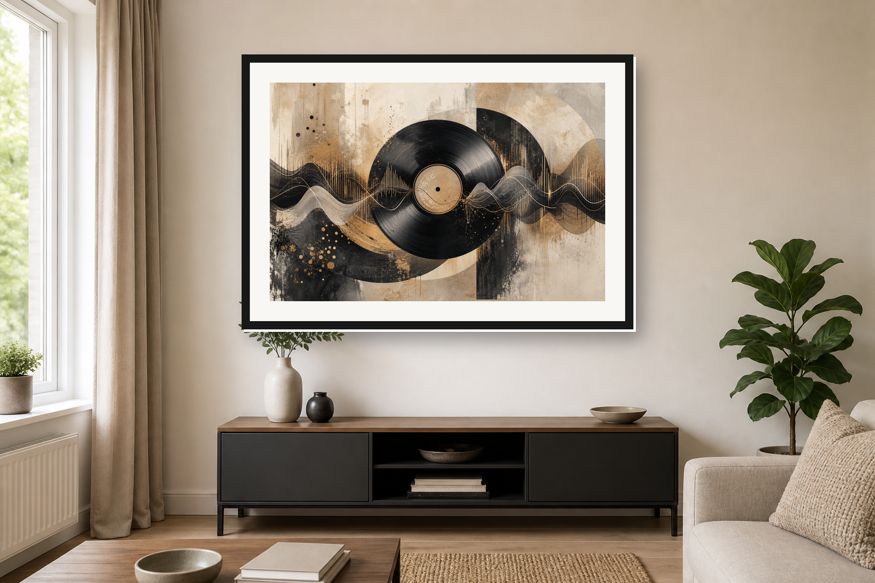 Abstract Vinyl Soundwave Framed Print or Poster