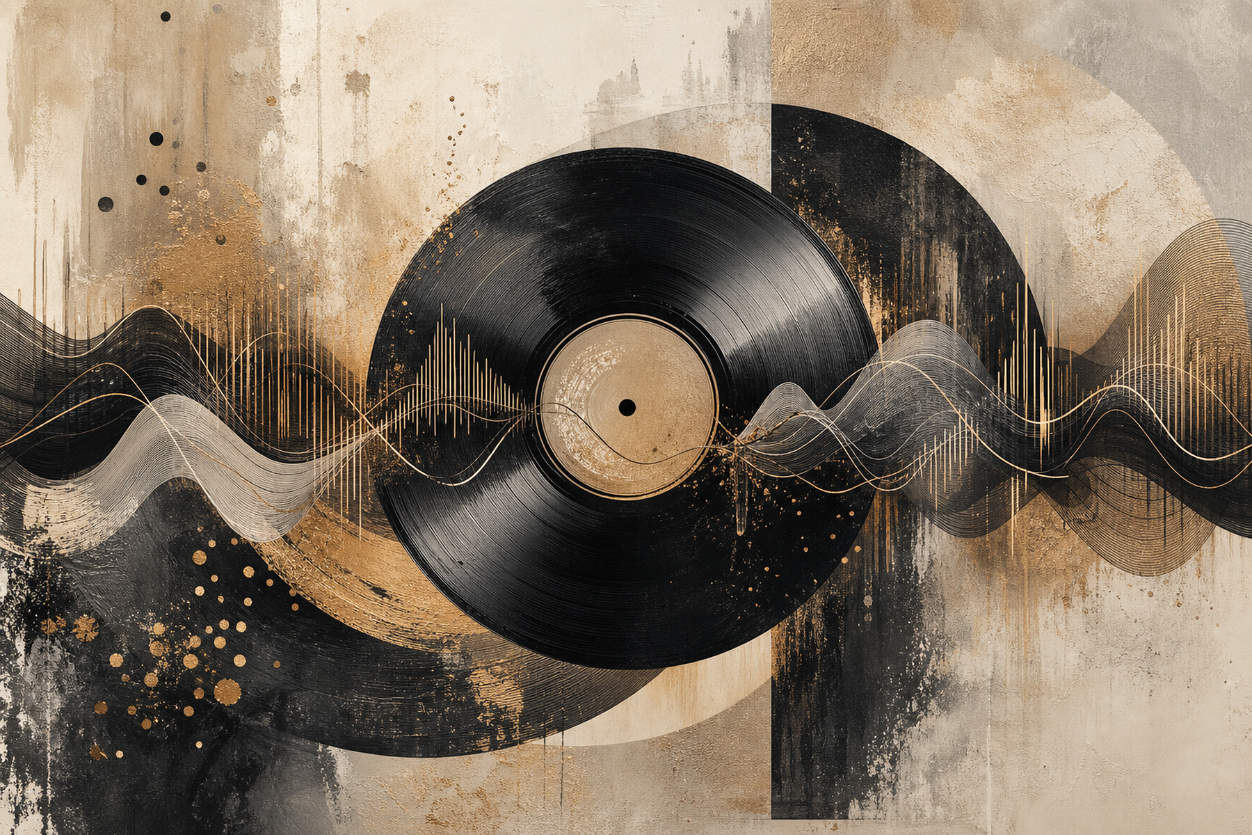 Abstract Vinyl Soundwave Framed Print or Poster