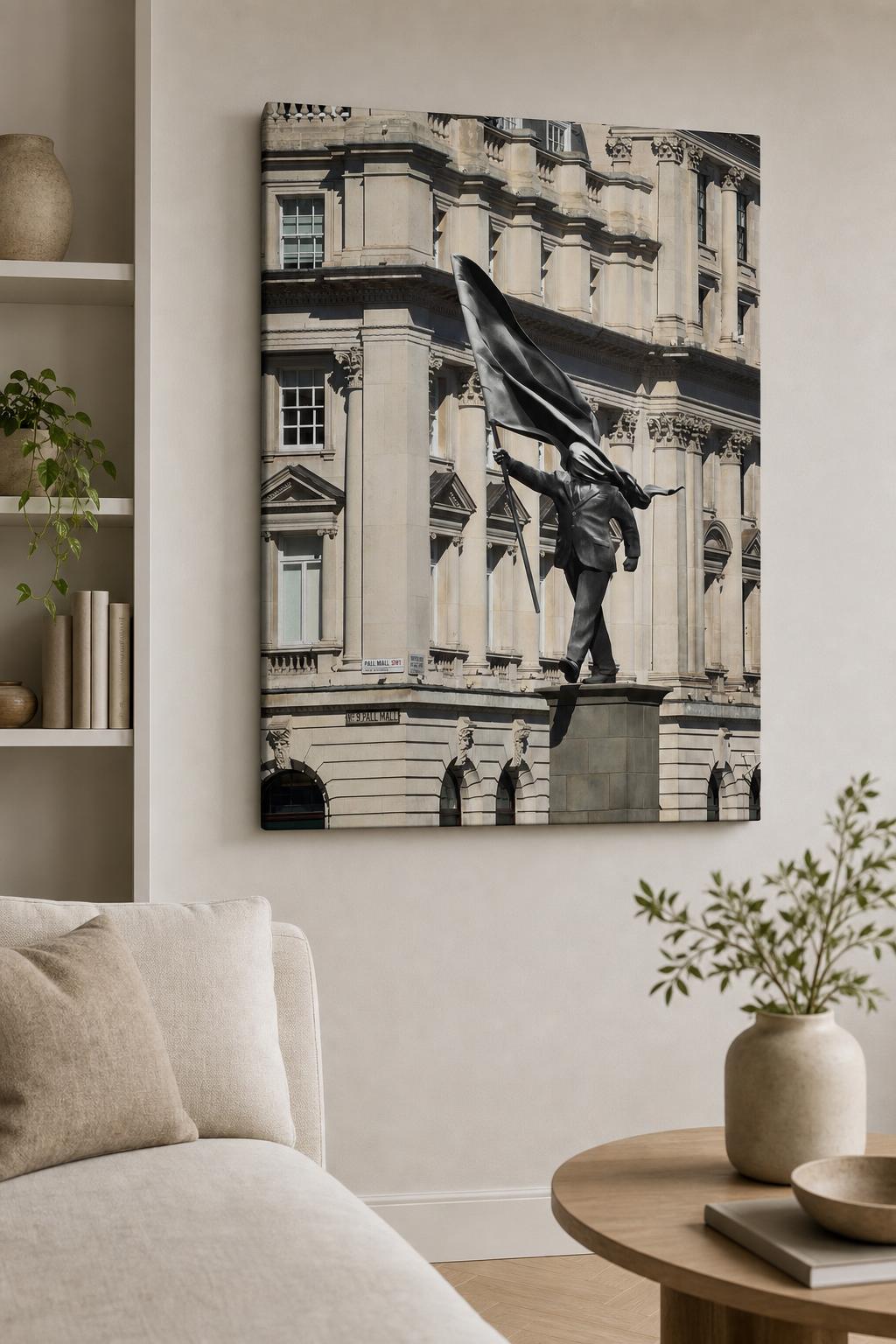 Banksy Waterloo Place Statue Canvas Print or Poster - Canvas Art Rocks - 2