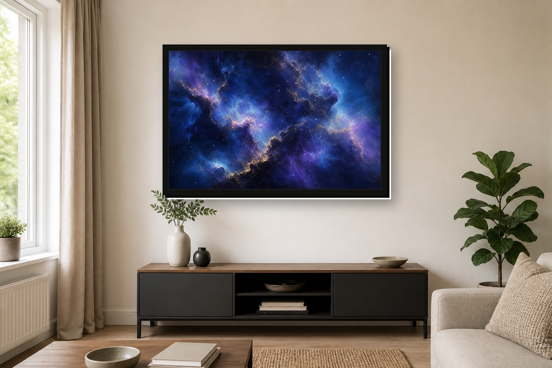 Deep Space Nebula Floating Framed Canvas