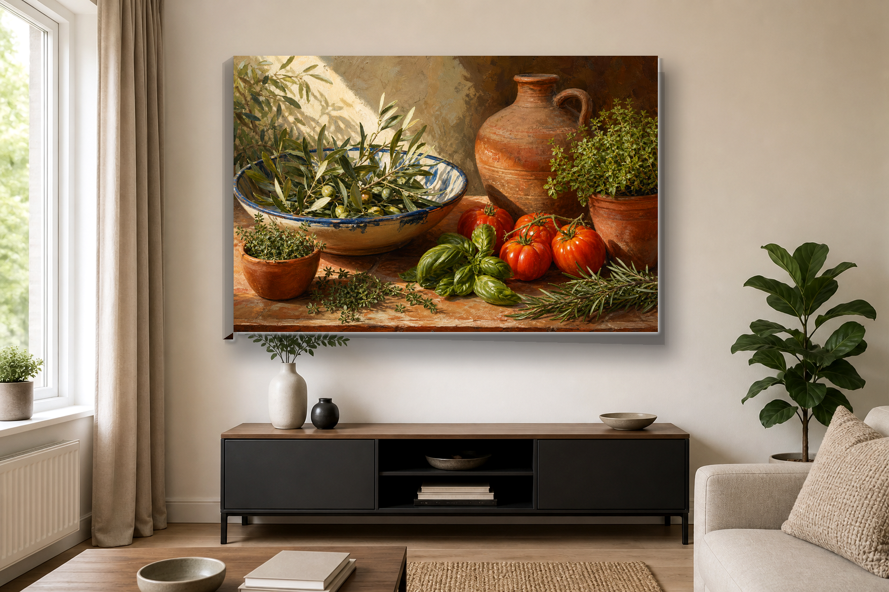 Mediterranean Kitchen Still Life Canvas Print