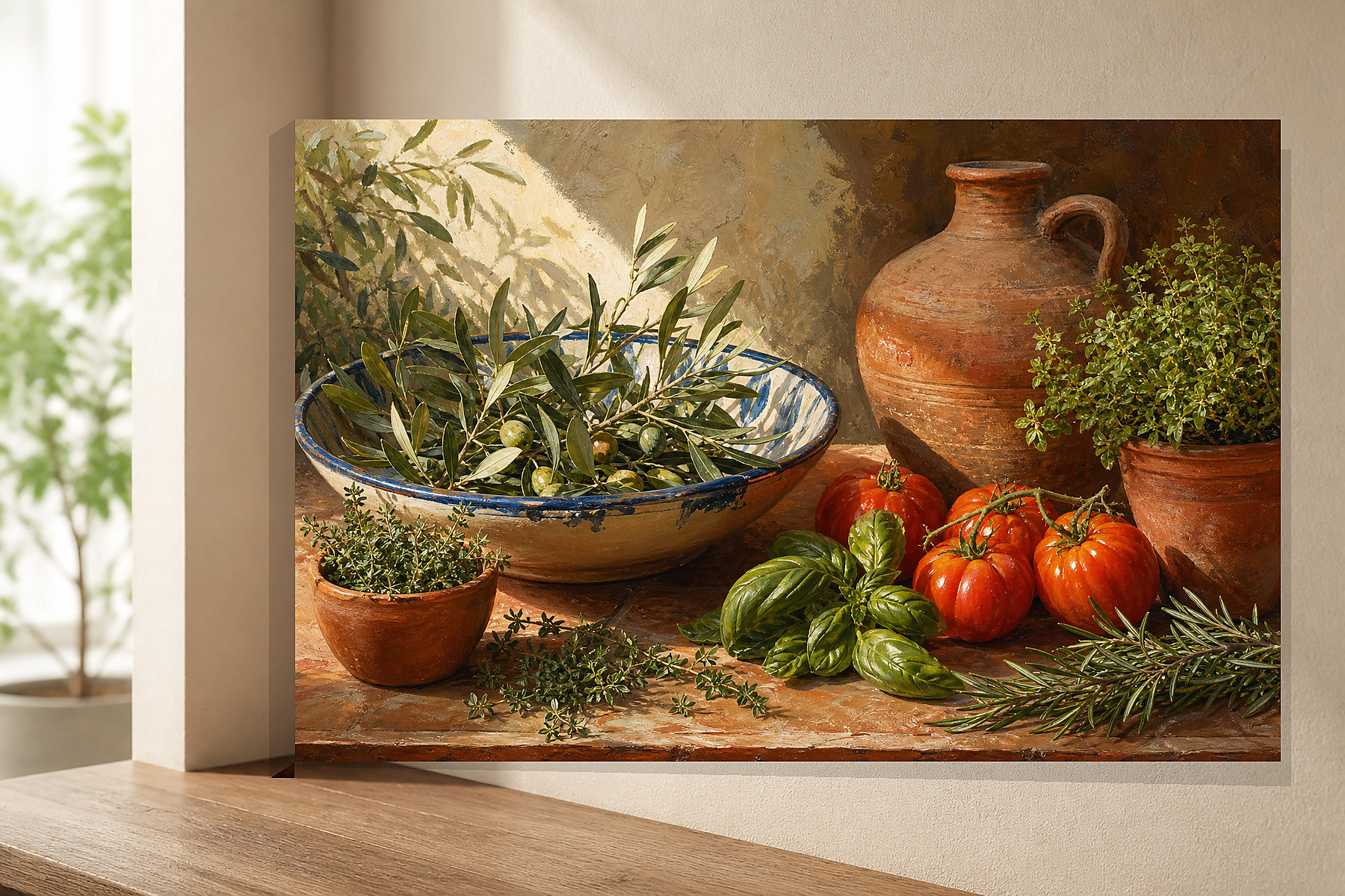 Mediterranean Kitchen Still Life Canvas Print