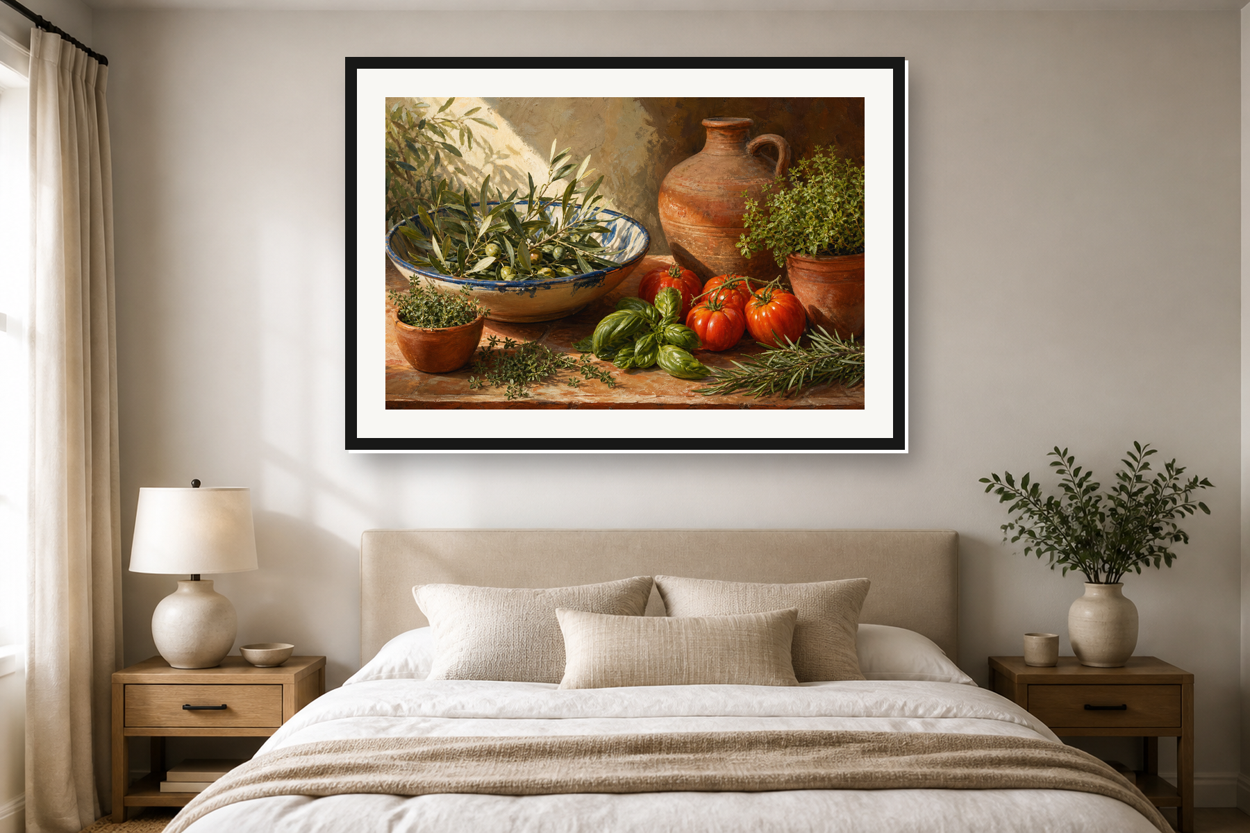 Mediterranean Kitchen Still Life Framed Print or Poster