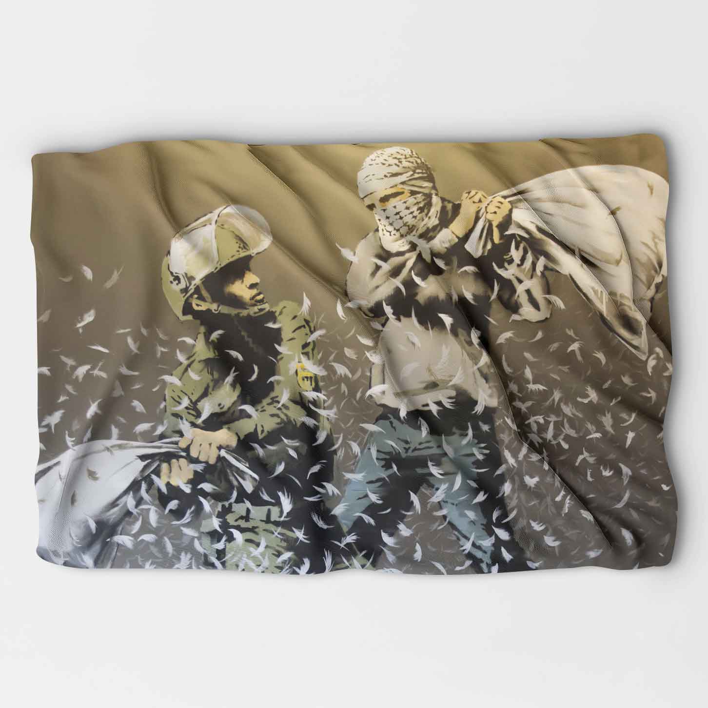 Banksy Israeli or Palestinian Pillow Fight Blanket