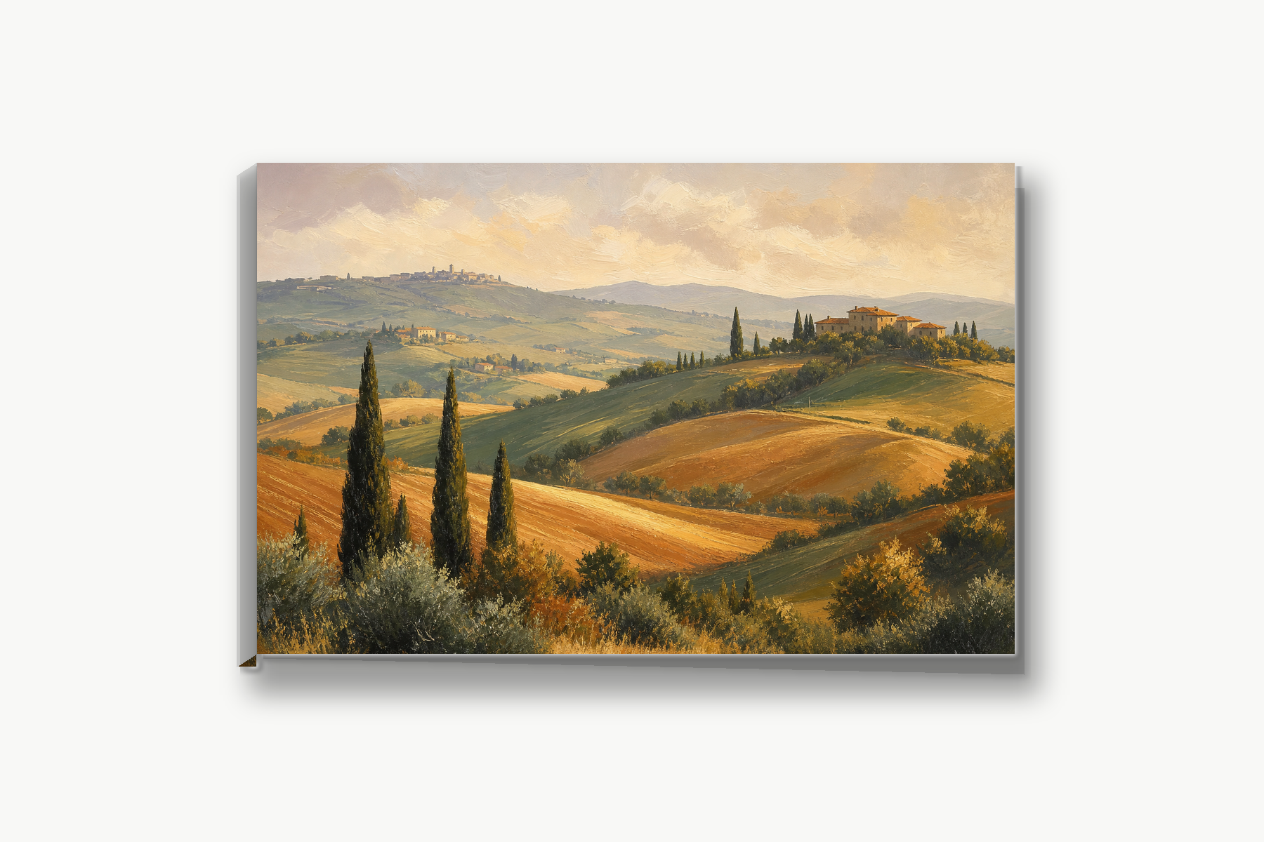 Tuscan Cypress Hills Landscape Canvas Print
