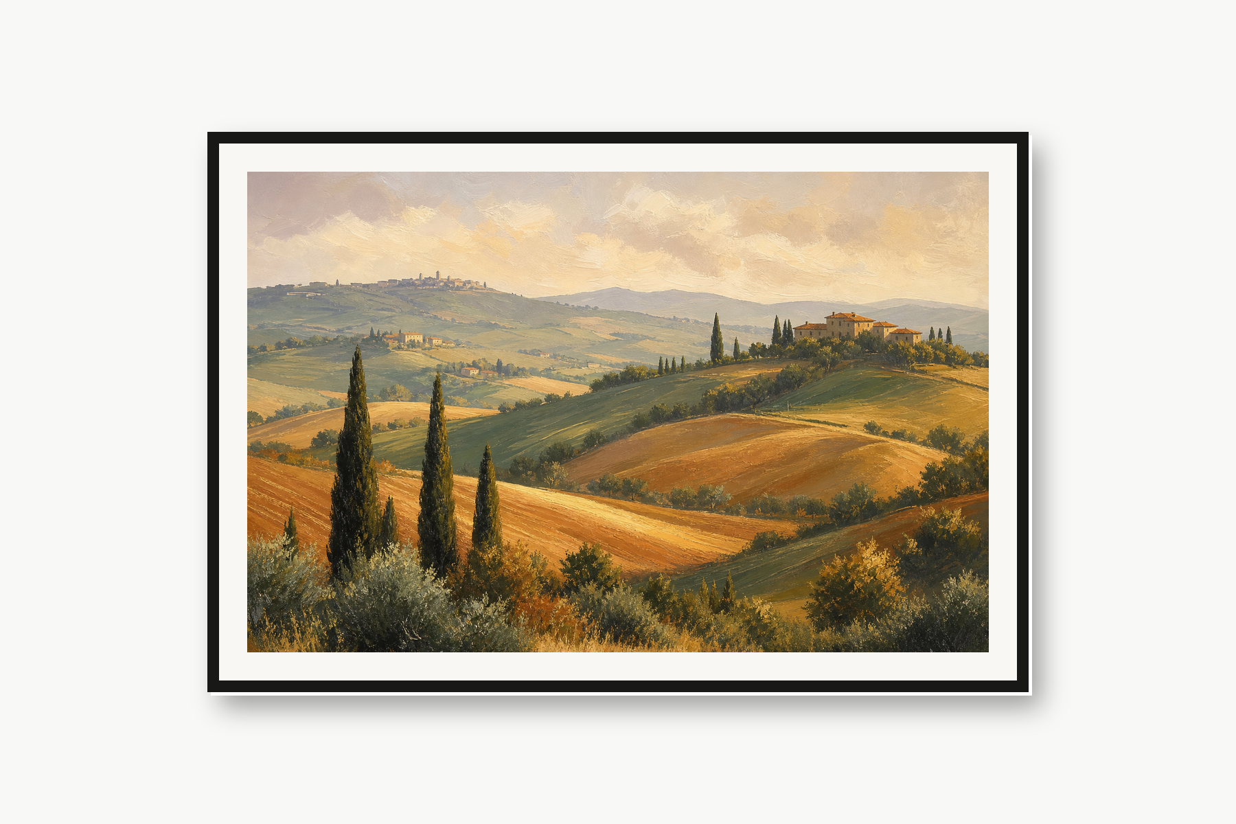 Tuscan Cypress Hills Landscape Framed Print or Poster