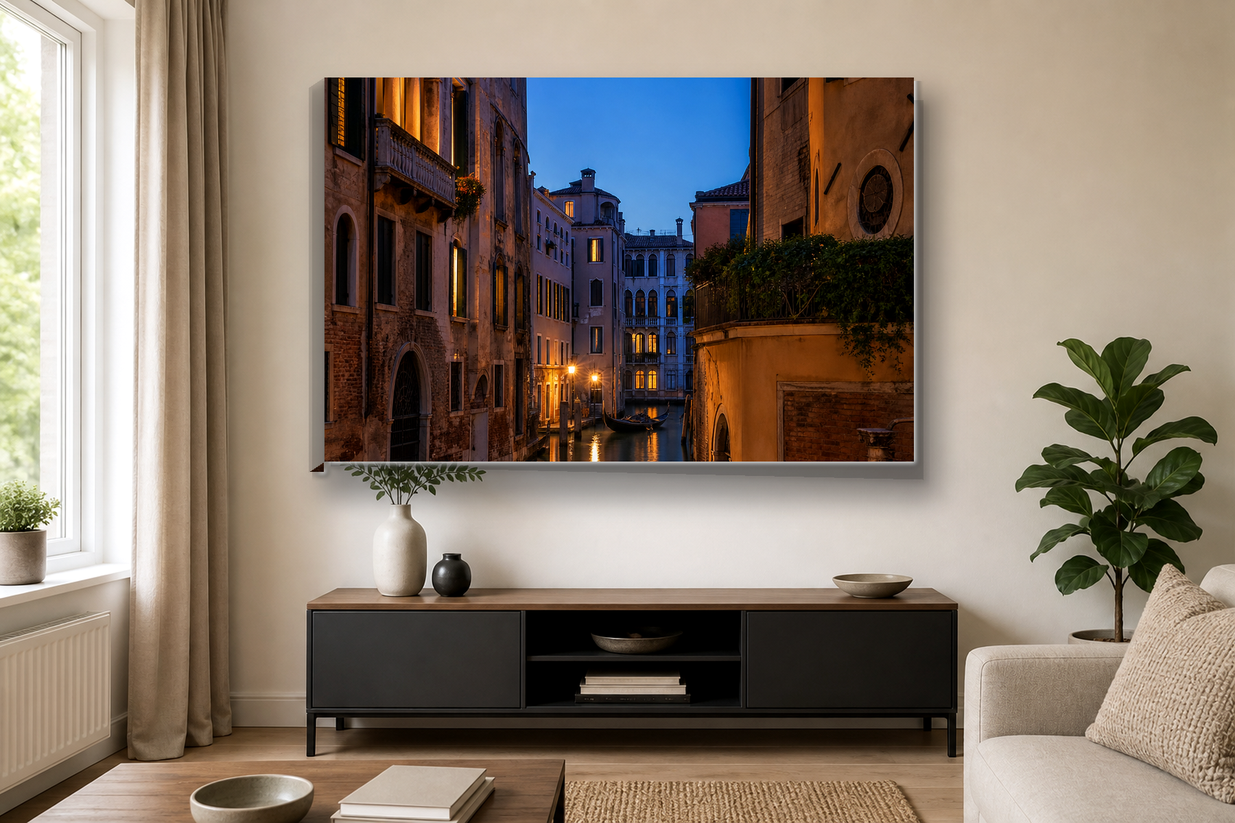 Venice Canal at Blue Hour Canvas Print