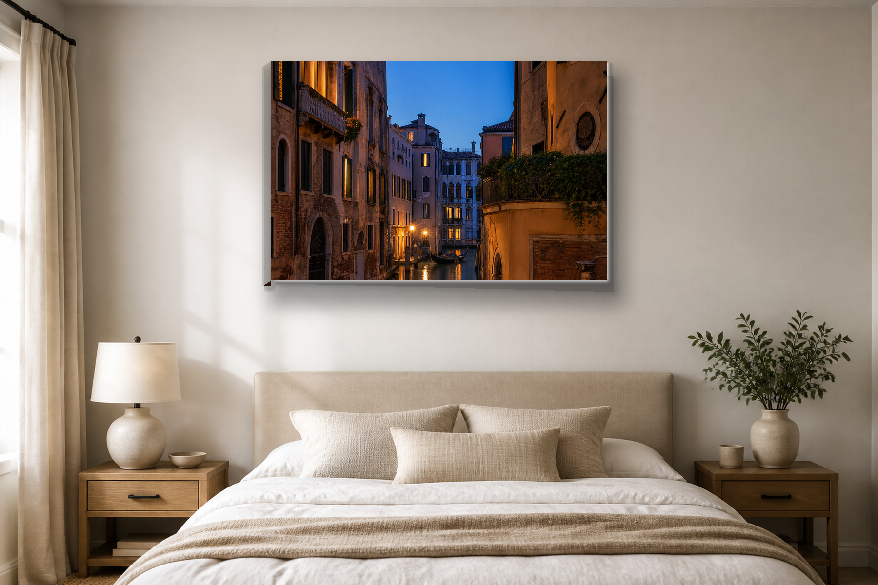 Venice Canal at Blue Hour Canvas Print
