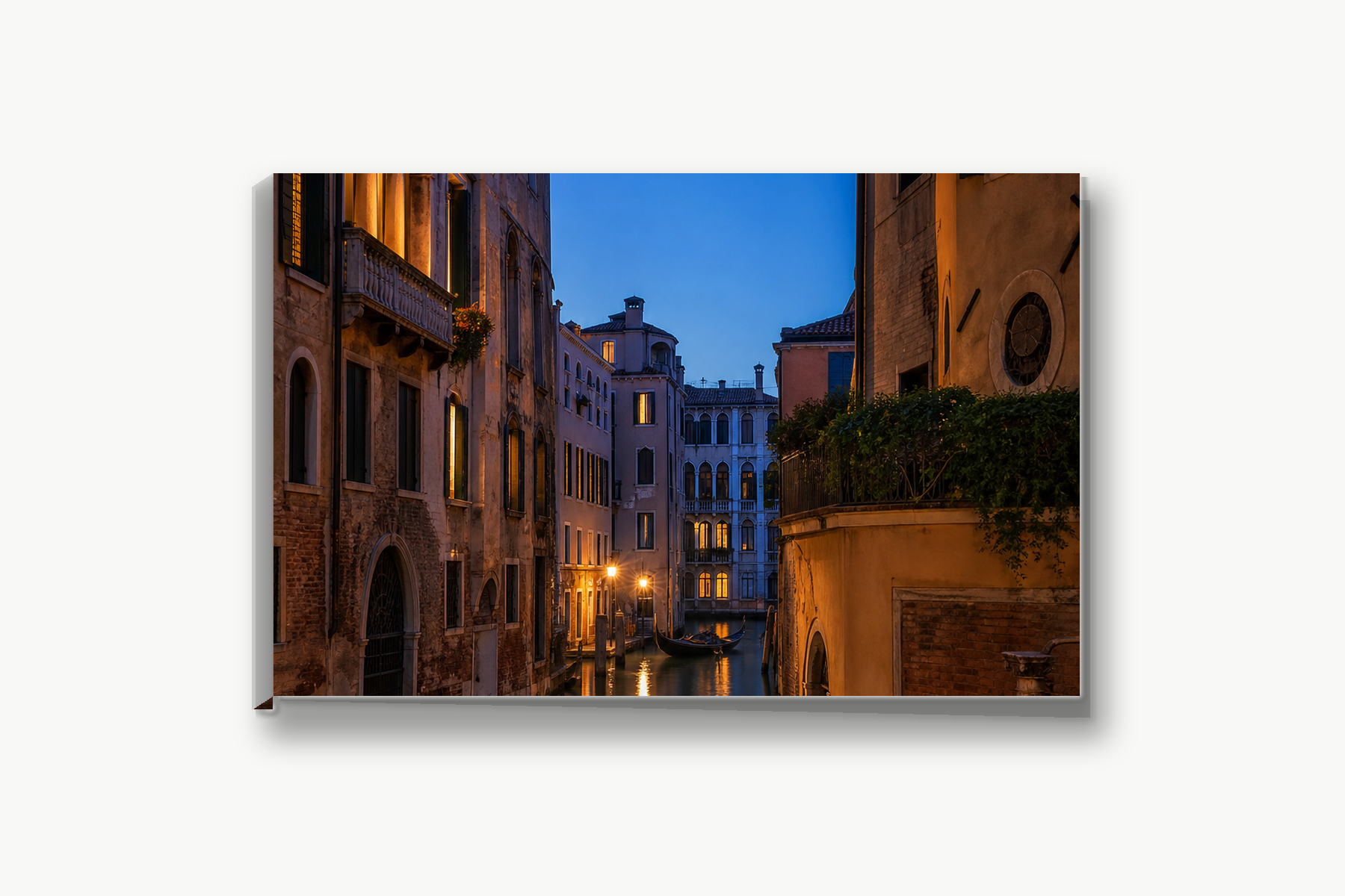Venice Canal at Blue Hour Canvas Print