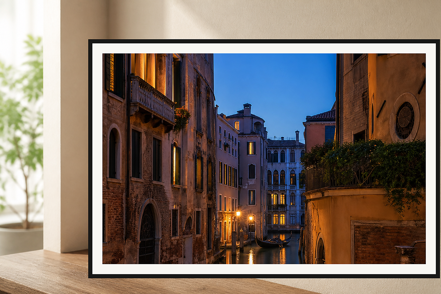 Venice Canal at Blue Hour Framed Print or Poster