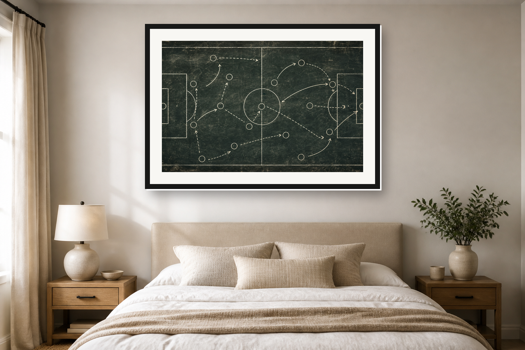 Vintage Football Tactics Board Framed Print or Poster