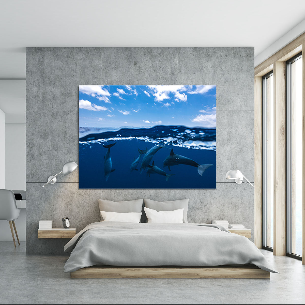 Between Air And Water With The Dolphins Canvas Print or Poster - Canvas Art Rocks - 5