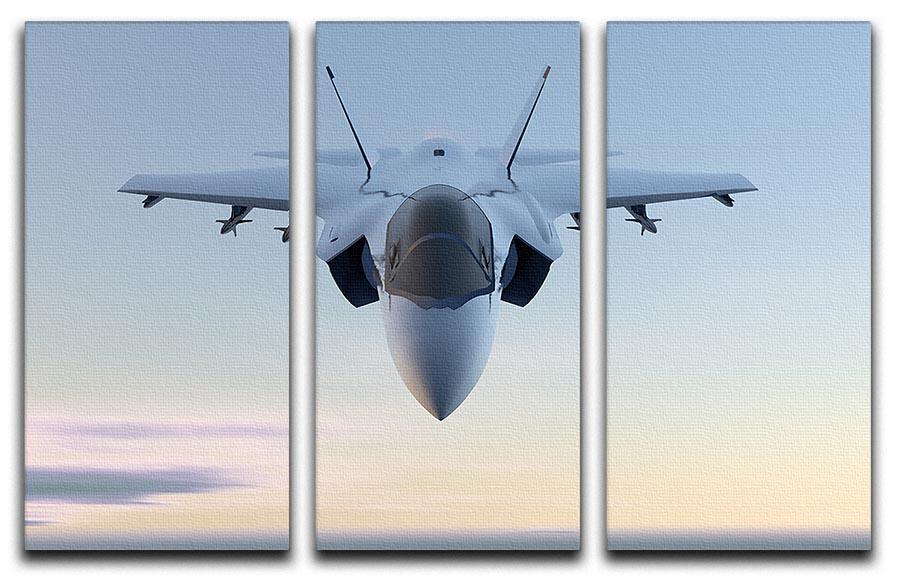 3D Jet F-35 fighter 3 Split Panel Canvas Print - Canvas Art Rocks - 1