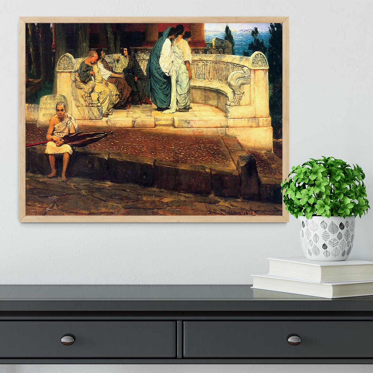 A Exedra by Alma Tadema Framed Print - Canvas Art Rocks - 4