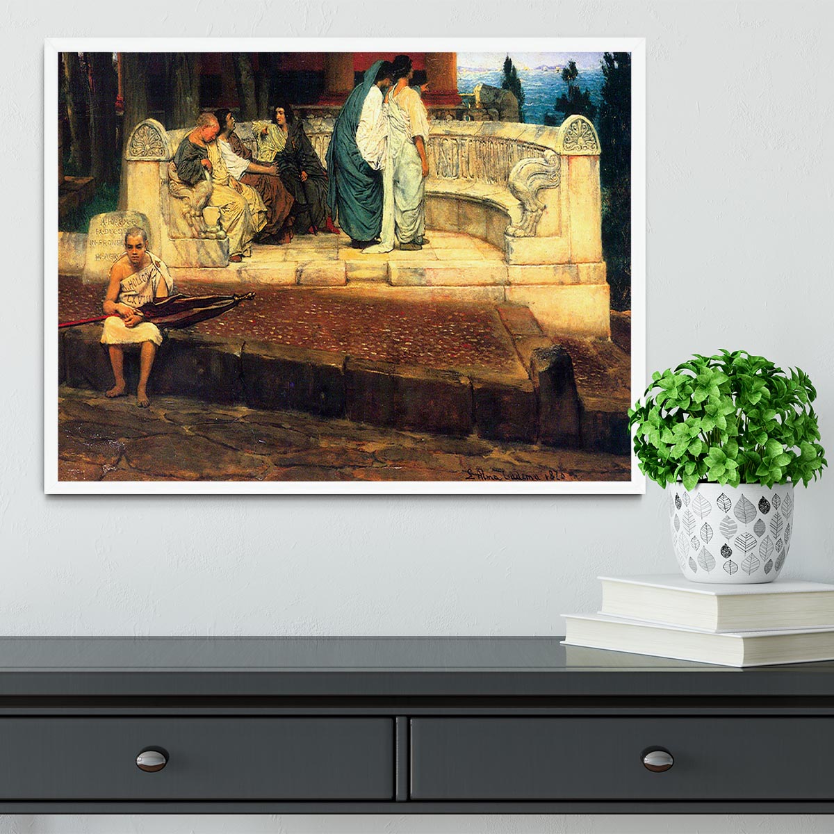 A Exedra by Alma Tadema Framed Print - Canvas Art Rocks -6