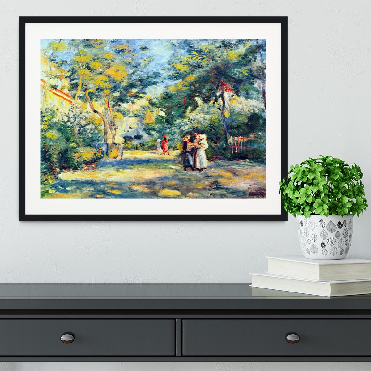 A Garden in Montmartre by Renoir Framed Print - Canvas Art Rocks - 1