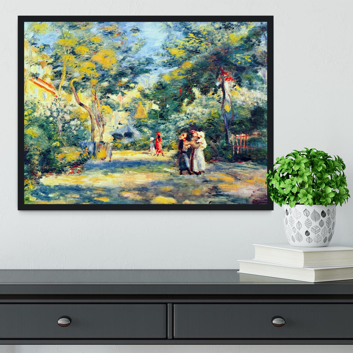 A Garden in Montmartre by Renoir Framed Print - Canvas Art Rocks - 2