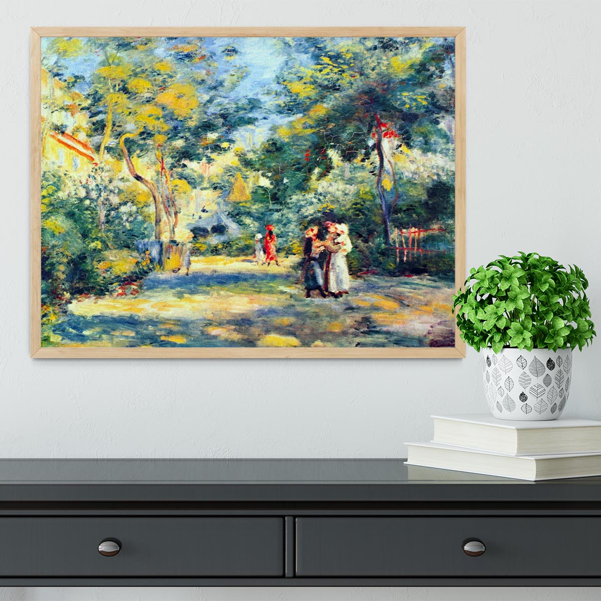 A Garden in Montmartre by Renoir Framed Print - Canvas Art Rocks - 4