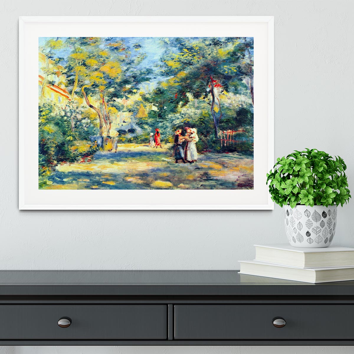 A Garden in Montmartre by Renoir Framed Print - Canvas Art Rocks - 5