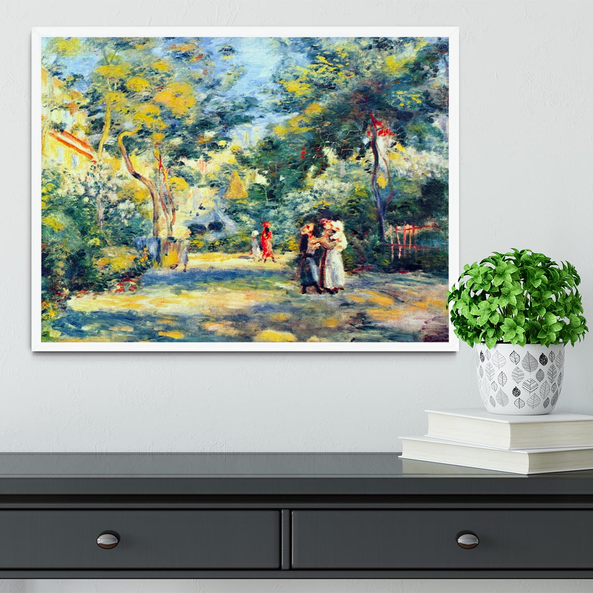 A Garden in Montmartre by Renoir Framed Print - Canvas Art Rocks -6