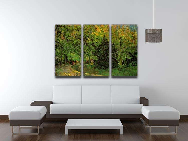 A Lane in the Public Garden at Arles by Van Gogh 3 Split Panel Canvas Print - Canvas Art Rocks - 4