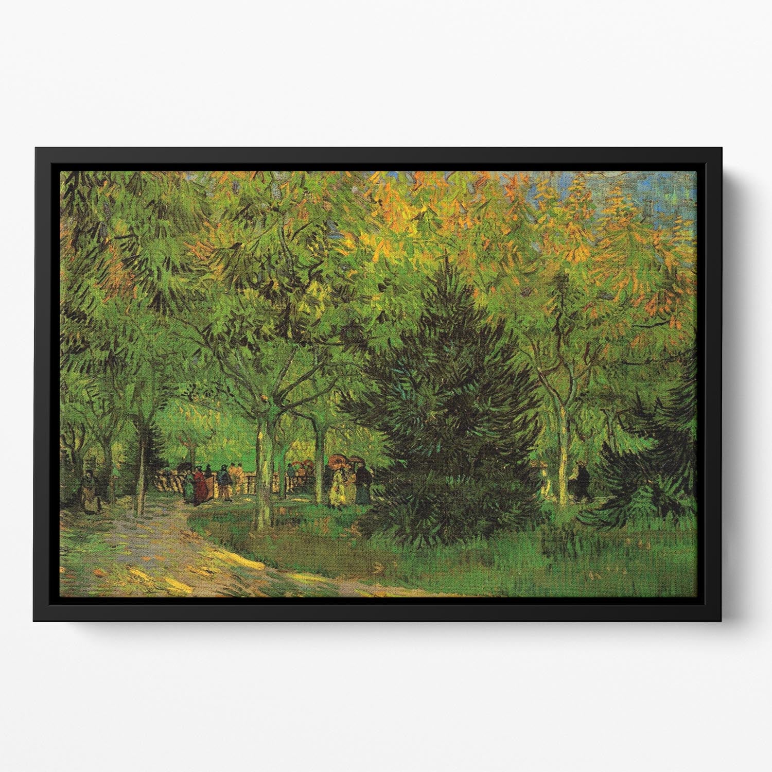 A Lane in the Public Garden at Arles by Van Gogh Floating Framed Canvas