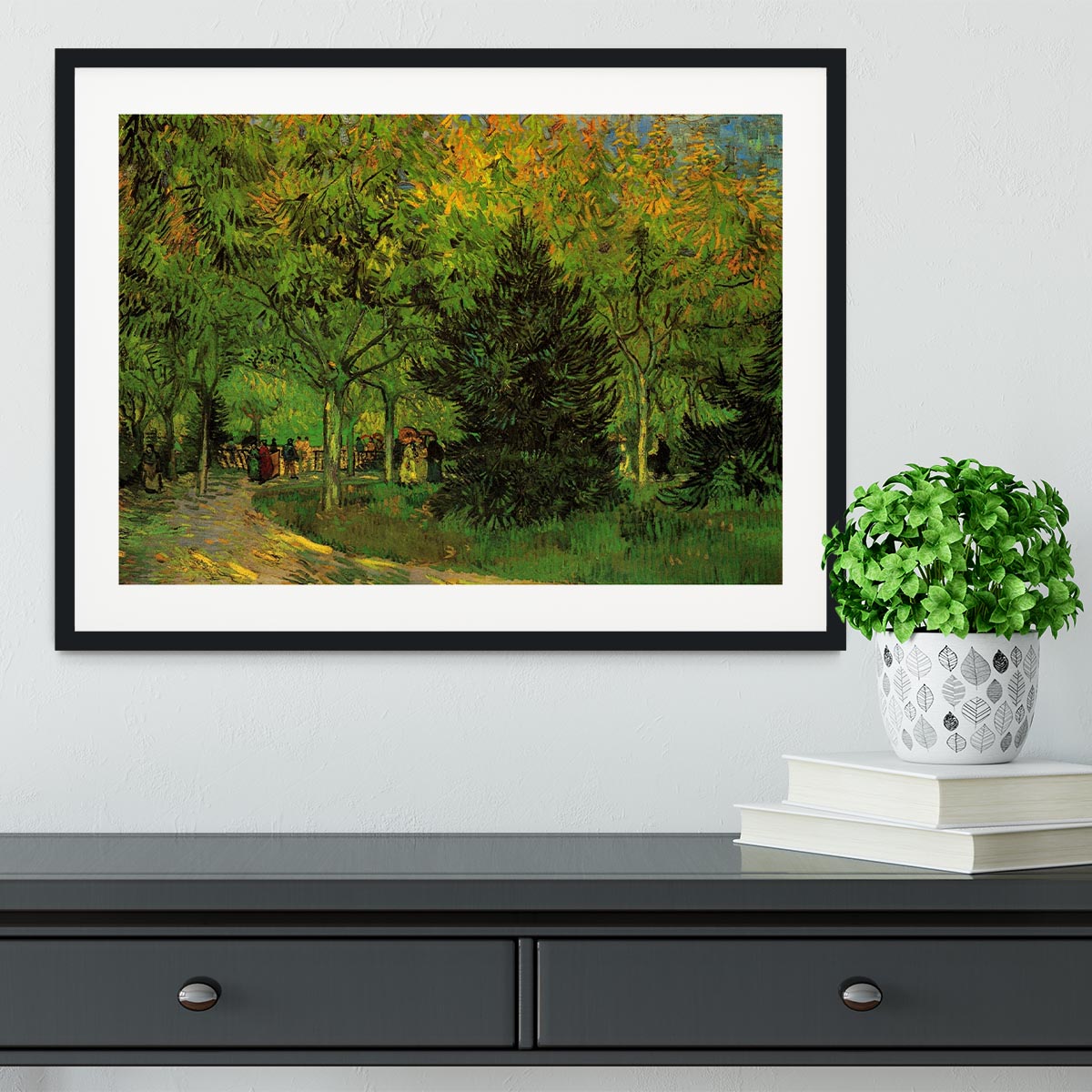 A Lane in the Public Garden at Arles by Van Gogh Framed Print - Canvas Art Rocks - 1