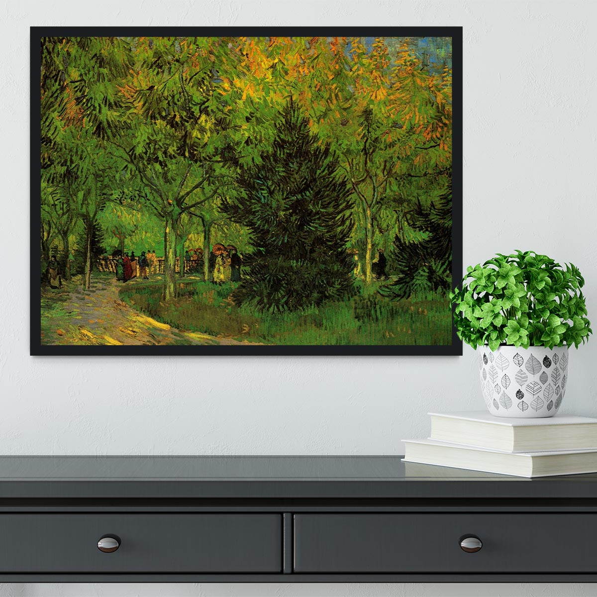 A Lane in the Public Garden at Arles by Van Gogh Framed Print - Canvas Art Rocks - 2