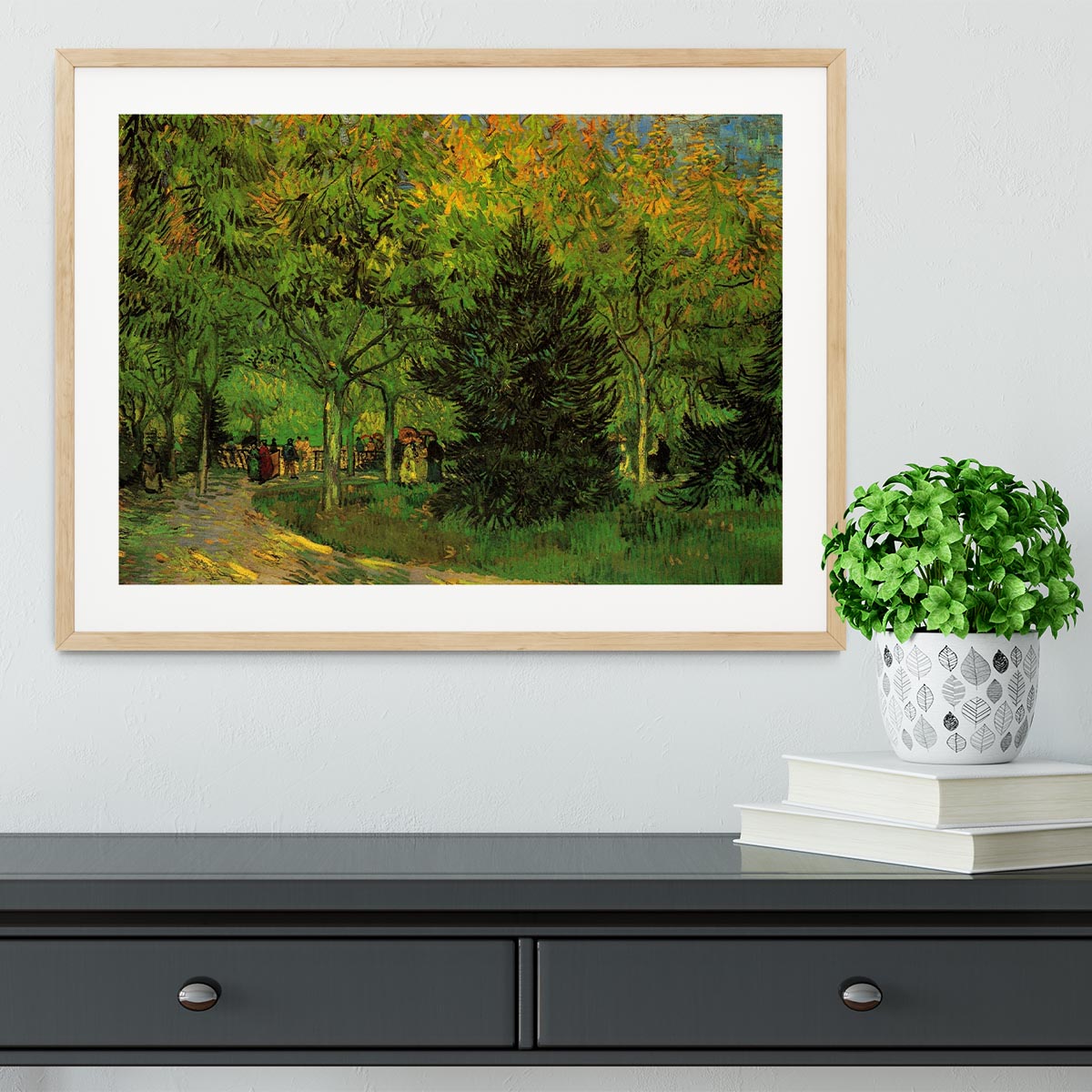 A Lane in the Public Garden at Arles by Van Gogh Framed Print - Canvas Art Rocks - 3