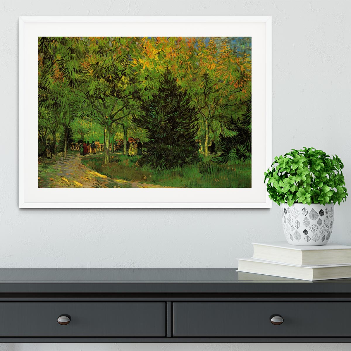 A Lane in the Public Garden at Arles by Van Gogh Framed Print - Canvas Art Rocks - 5
