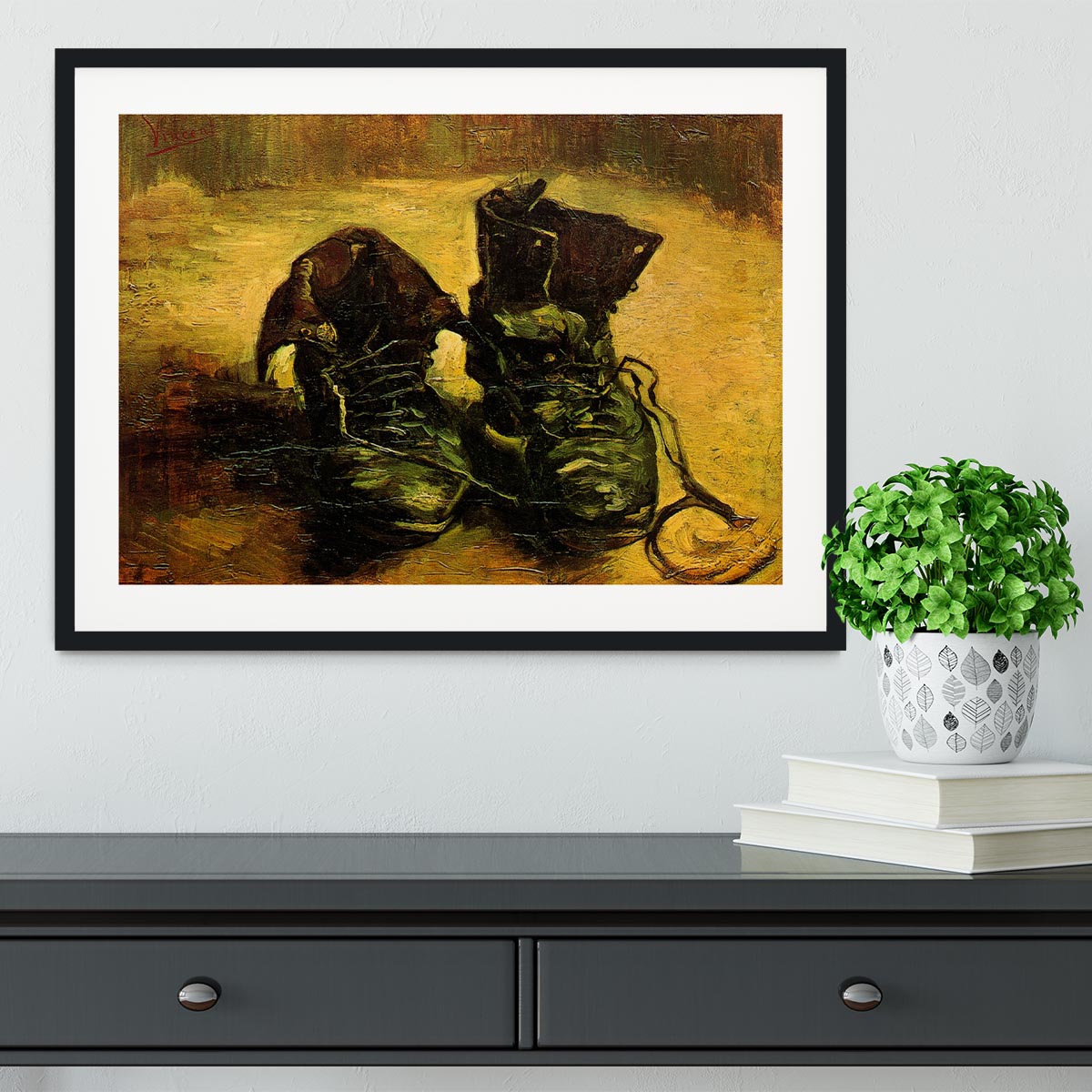 A Pair of Shoes 2 by Van Gogh Framed Print - Canvas Art Rocks - 1