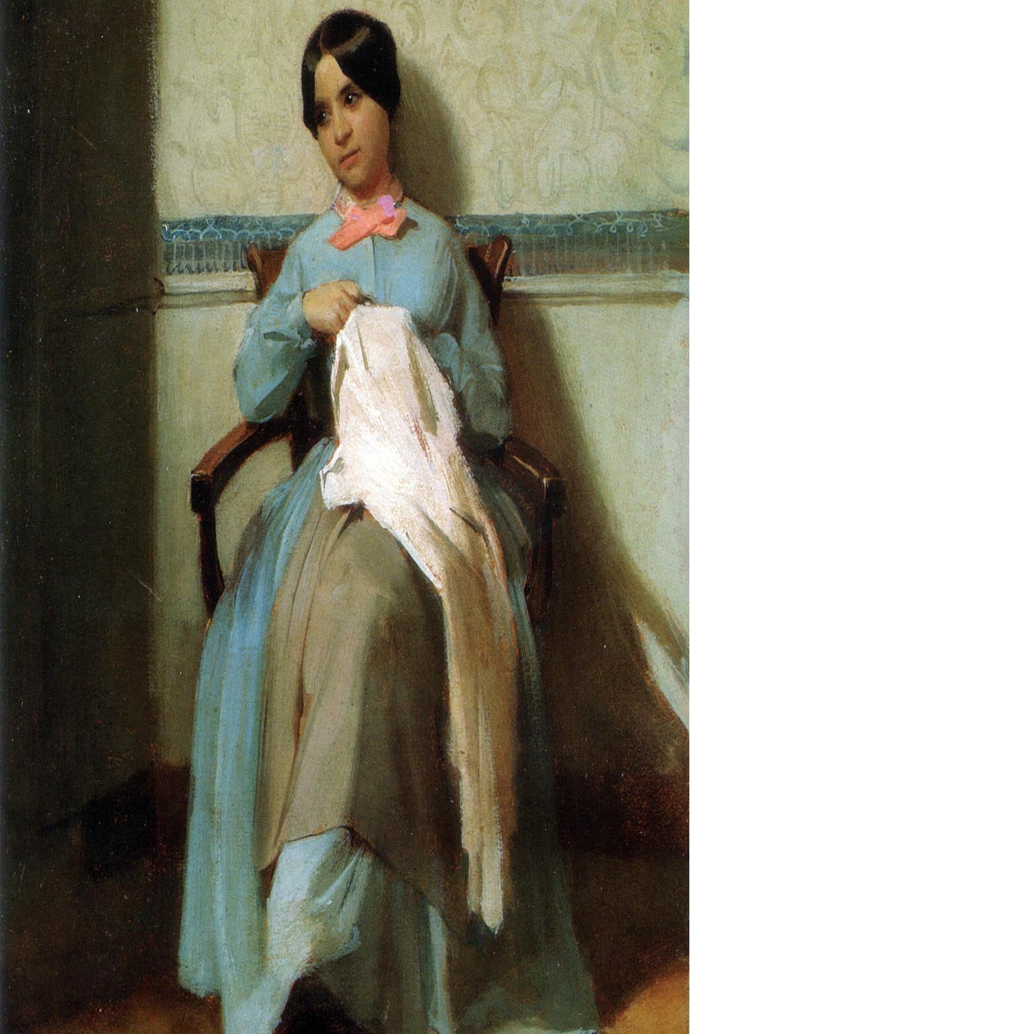 A Portrait of Lonie Bouguereau By Bouguereau Floating Framed Canvas