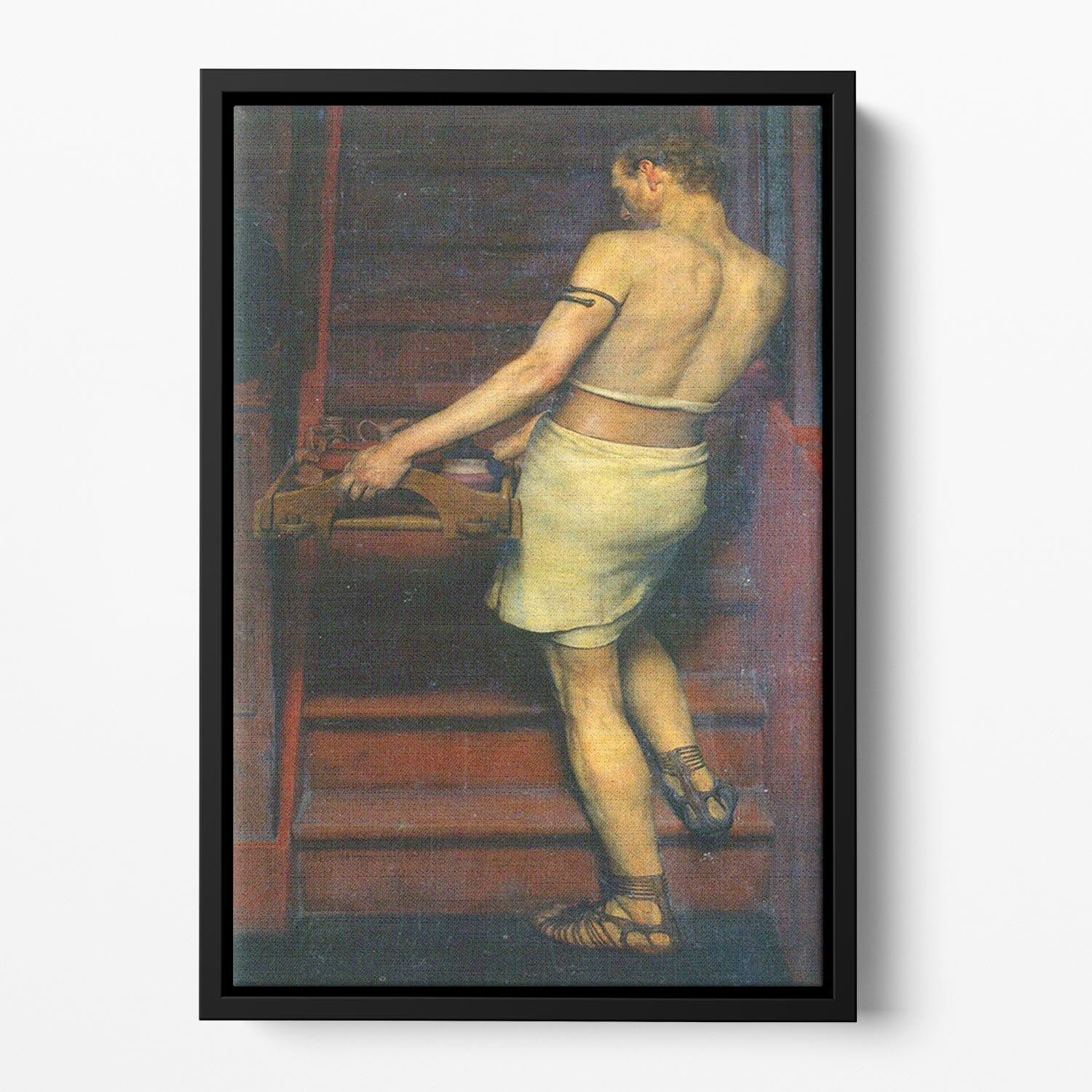 A Roman British potters by Alma Tadema Floating Framed Canvas - Canvas Art Rocks - 2