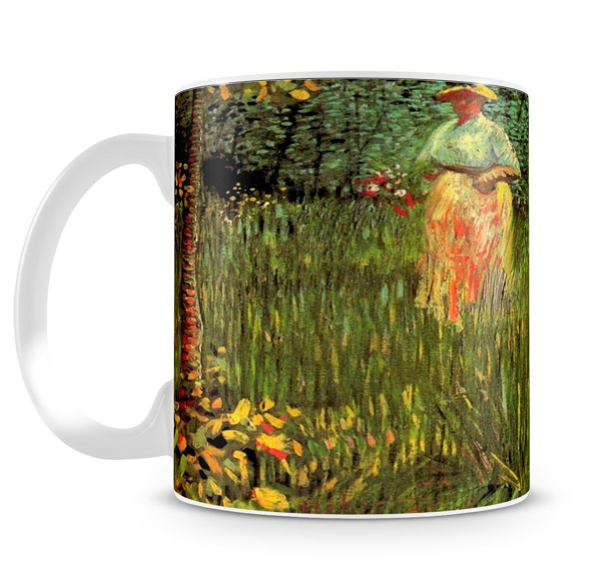 A Woman Walking in a Garden by Van Gogh Mug - Canvas Art Rocks - 4