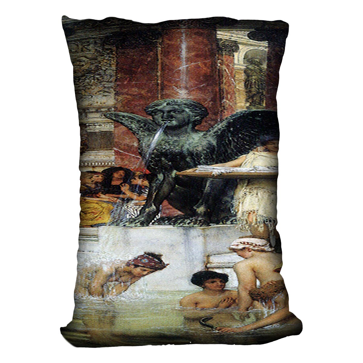 A bathroom An ancient tradition by Alma Tadema Cushion - Canvas Art Rocks - 4
